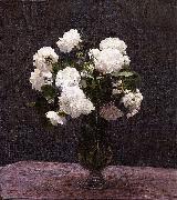 Henri Fantin-Latour White Roses, oil on canvas